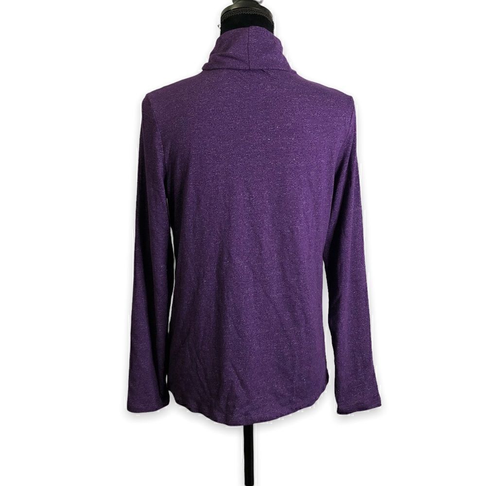 Croft & Barrow Long Sleeve Turtleneck Shirt in Plum Purple with Metallic… - Picture 9 of 9